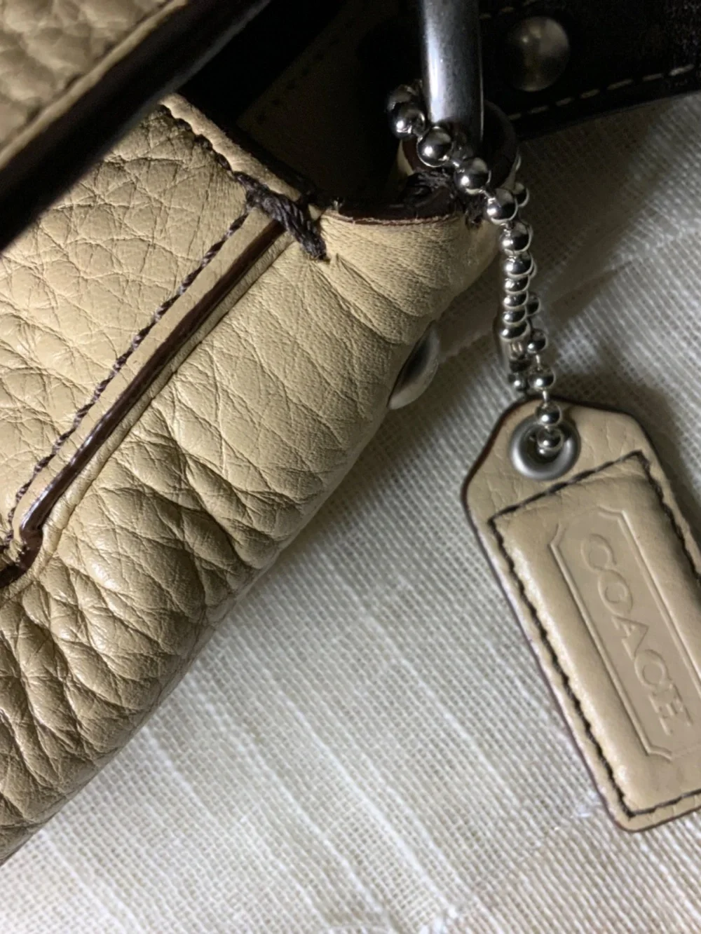 Coach Cream Leather Handbag